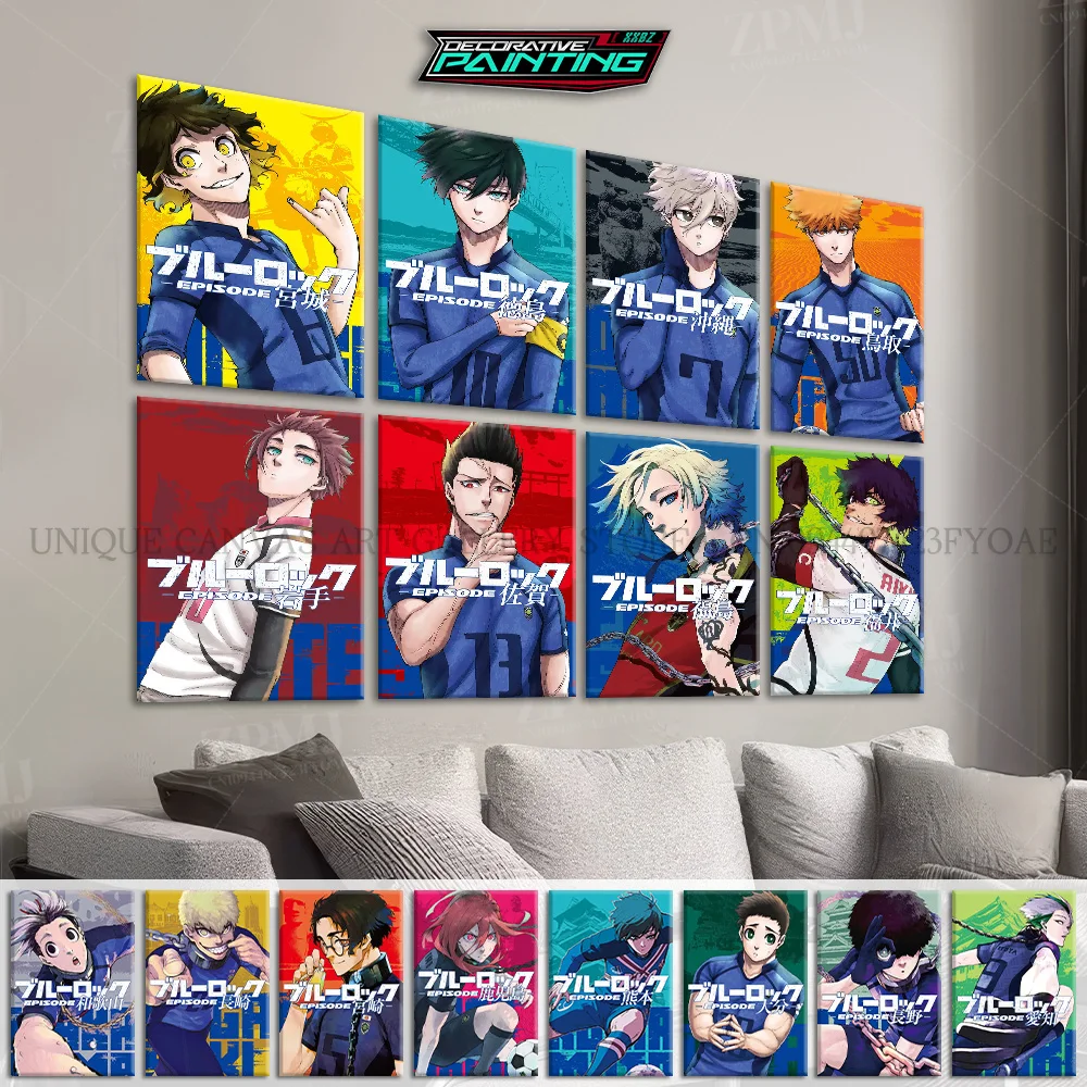 

Classic Anime Canvas Blue Lock Figures Poster Home Decor Paintings HD Printed Living Room Pictures No Frame Wall Artwork Mural