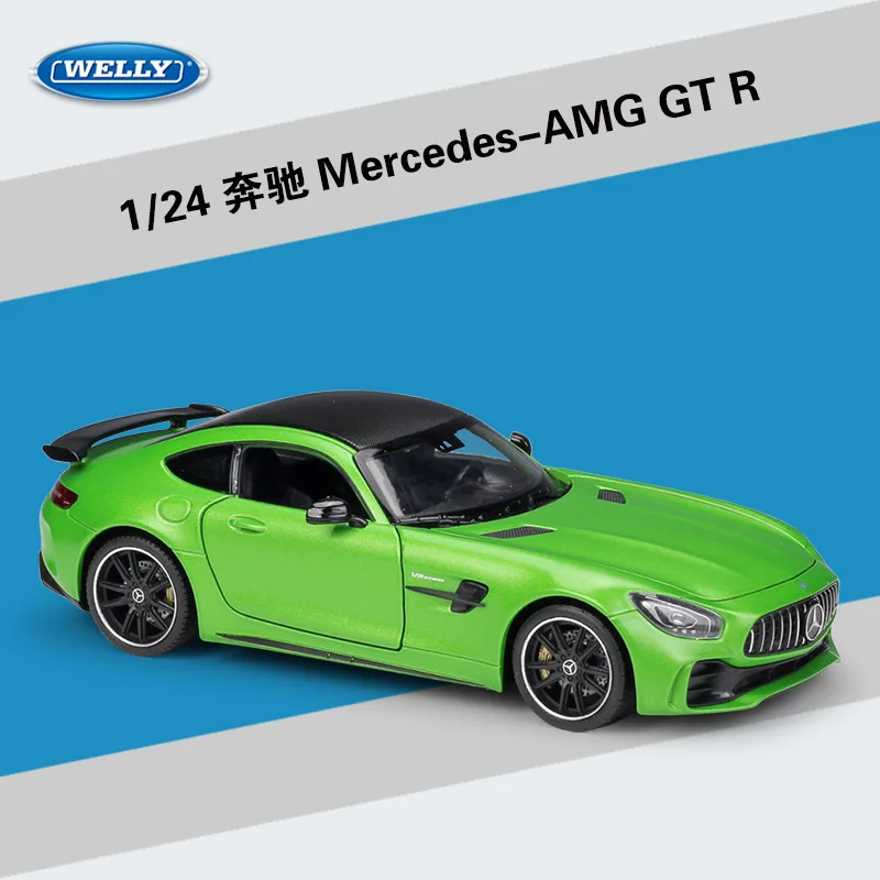 

WELLY 1:24 Mercedes AMG GT R Sports Car Simulation Alloy Car Model Miniature Garage Scene Ornaments Toys Gifts Collectibles
