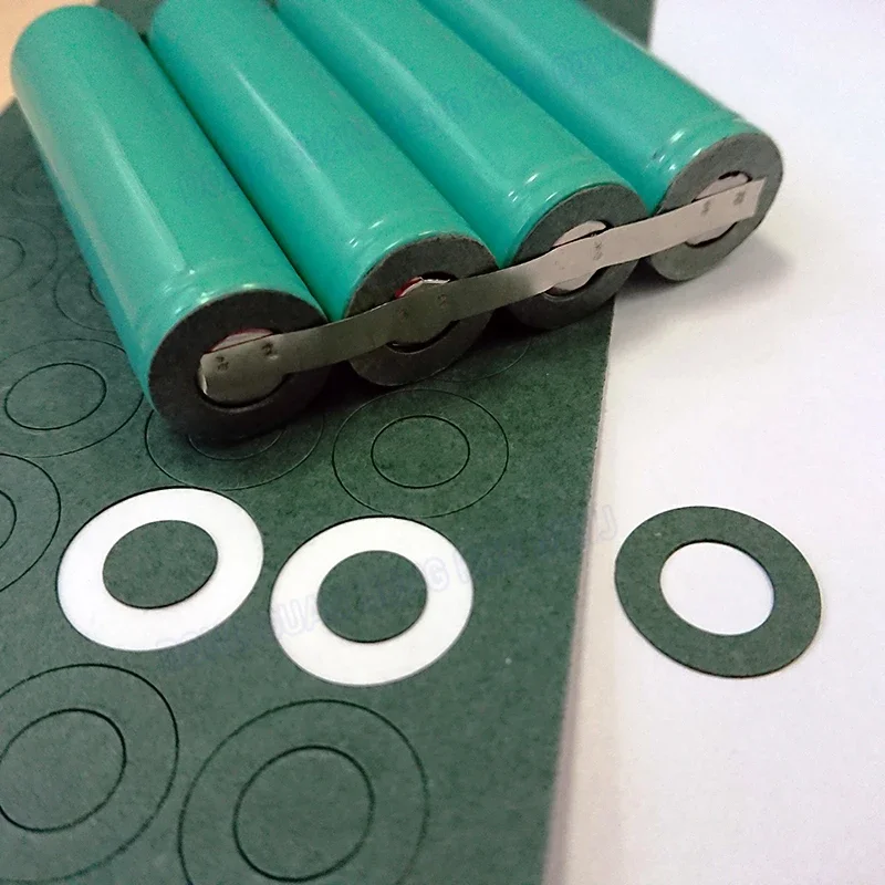 18650 Battery Insulating Gasket Highland Barley Paper Positive Insulating Hollow Sticker Green Shell Paper for Battery Assembly
