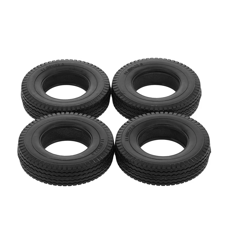 4 Pcs 19Mm Rubber Tire For 1/14 Tamiya RC Semi Tractor Truck Tipper MAN King Hauler ACTROS SCANIA Upgrade Parts