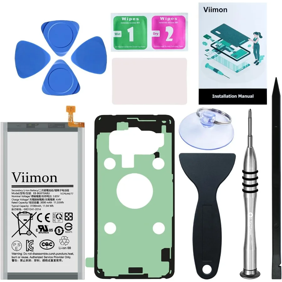 

S10e Battery Replacement Kits New Upgraded for Samsung Galaxy S10e SMG970U All Models with Adhesive Installation Manual and Rep