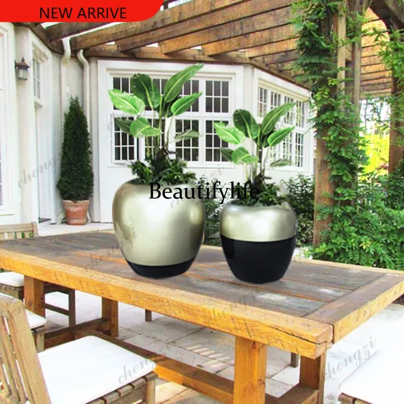 H132 Home Garden Shopping Mall FRP Simulation Flower Black Gold Ornament Hotel Airport Decoration
