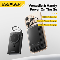 Essager Magnetic Power Bank 10000mAh Wireless Fast Charger Stand With USB C Cable For Magsafe iPhone 16 15Pro Max Watch AirPods
