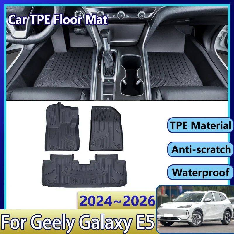 Tpe-車のフロアマット,完全なカーペット,フットパッド,カーアクセサリー,Geely galaxy e5,2024, 2026,ex5,proton e.mas 7