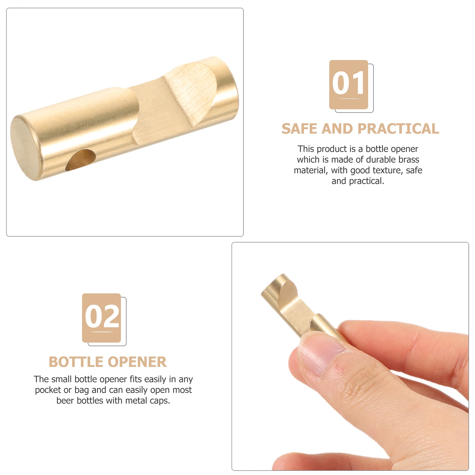 

5pcs Mini Bottle Opener Keychain Multifunction Brass Decorative Car Keychain Wear-Resistant Convenient Beer Opener Gift Kitchen
