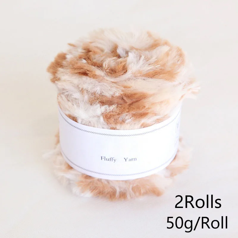 50g/Roll Soft Faux Fur Yarn Colorful Cashmere Mink Wool Hand Knitting Yarn Thread DIY Crochet Sweater Scarf Hats Material