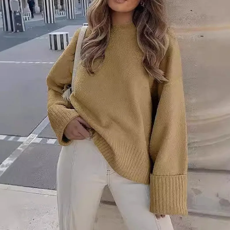 

Women's Fuzzy Sweater 2025 Autumn Winter O-neck Pullover Female Loose Long Sleeve Fluffy Thick Warm Jumpers