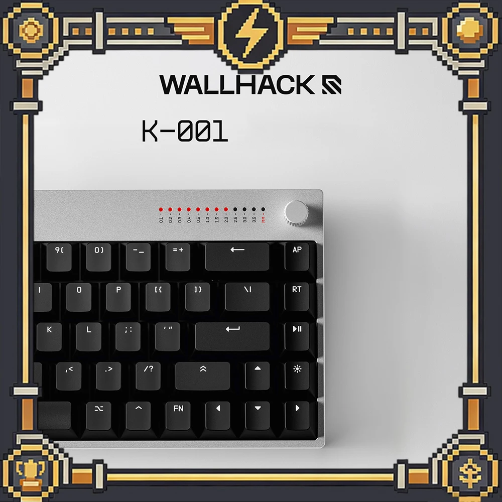 WALLHACK K-001 Magnetic Switch Gaming Keyboard, 8000Hz Polling Rate, Hot Swappable, 65% Layout Hall Effect Mechanical Keyboard