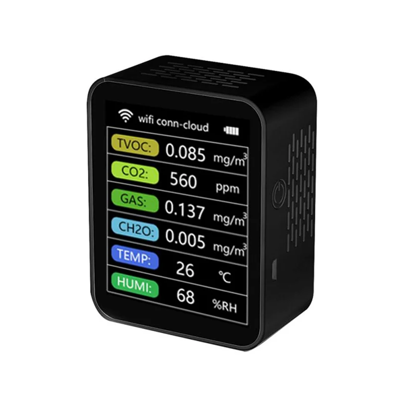 VVNB-Wifi умный монитор качества воздуха измеритель CO2 TVOC HCHO PM2.5 тестер цифровой датчик CO2 детектор газа формальдегида приложение Tuya