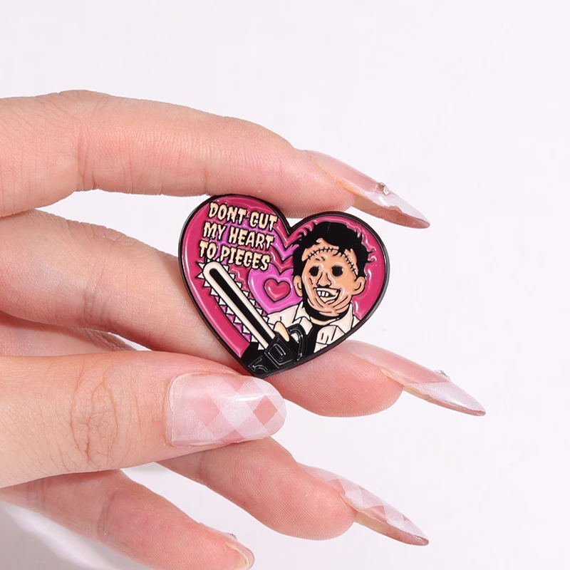 Dont Cut My Heart To Pieces Enamel Pins You'Re All Doomed Horror Film Assassin Metal Brooch Lapel Badges Jewelry Gifts For Fans image 5