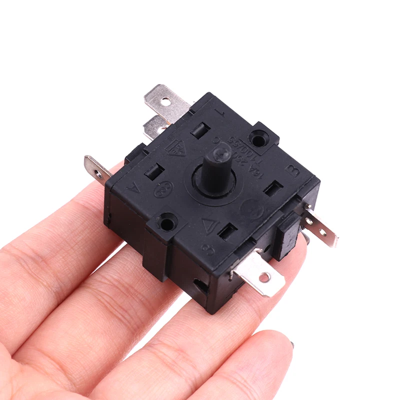 3/5 Pin 2/4 Position Rotary Switch Selector AC 250V 16A Radiator For Electric Room Heater-Black New