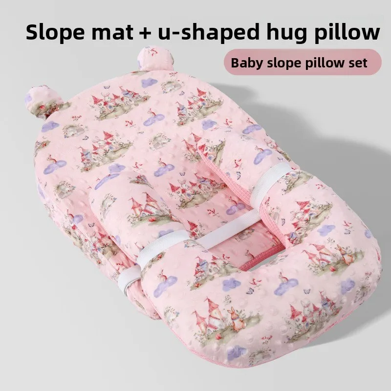 Baby Wedge Pillow Anti-Reflux Slope Cushion  Prevent Spitting Up Choking Milk  Newborn Lie-Feeding Nursing Pillow for Infant