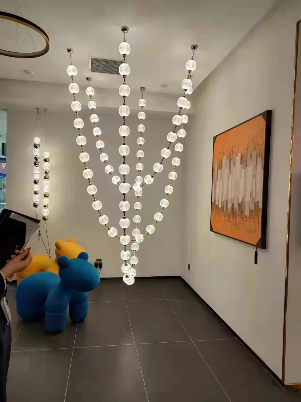 Pearl Necklace Design LED Dimmable Chandelier Balls