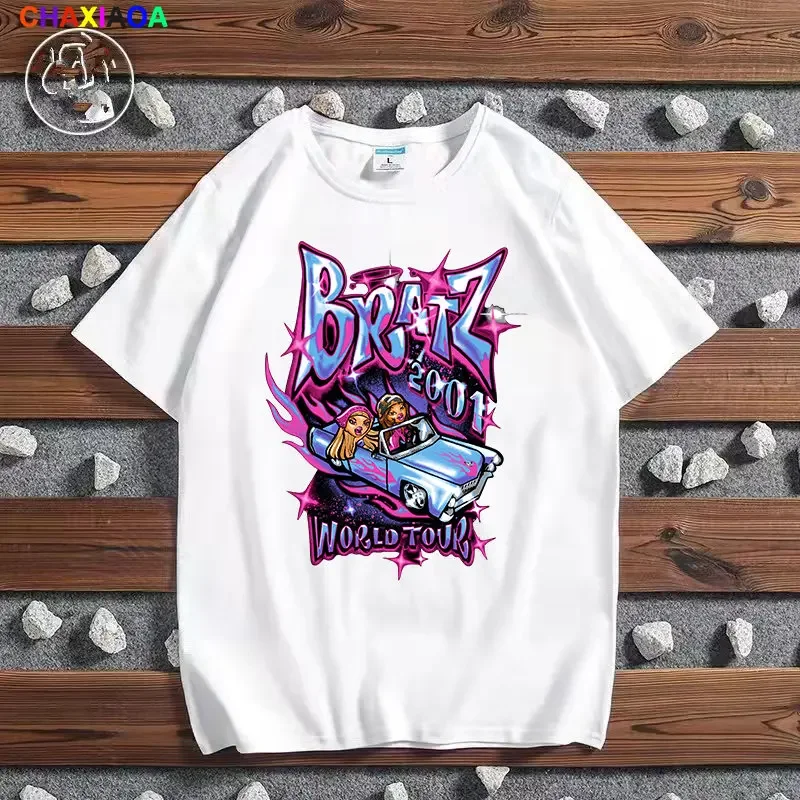 Bratz T-shirt Vrouwen Kawaii Print Grafische T Shirts Harajuku Mode Oversized T-shirt Casual Y2k Streetwear Mannen T-shirts