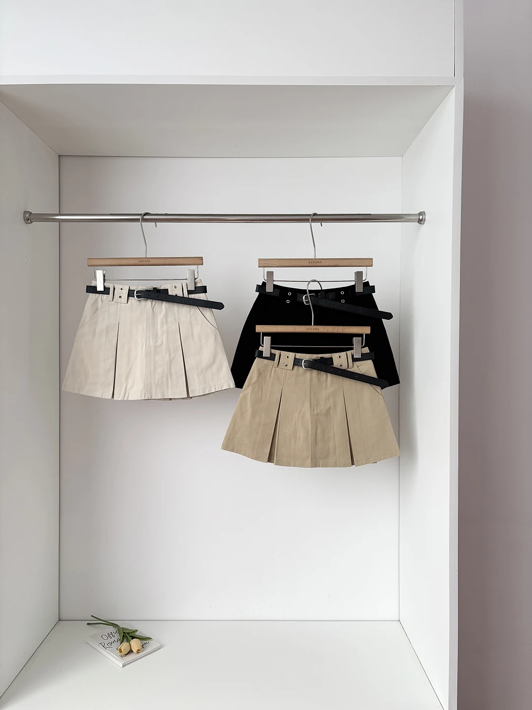 High Waist A-Line Pleated  Skirt Women's Commuter Style with Belt Summer 2026 Korean Versatile Slimming Workwear Skirt