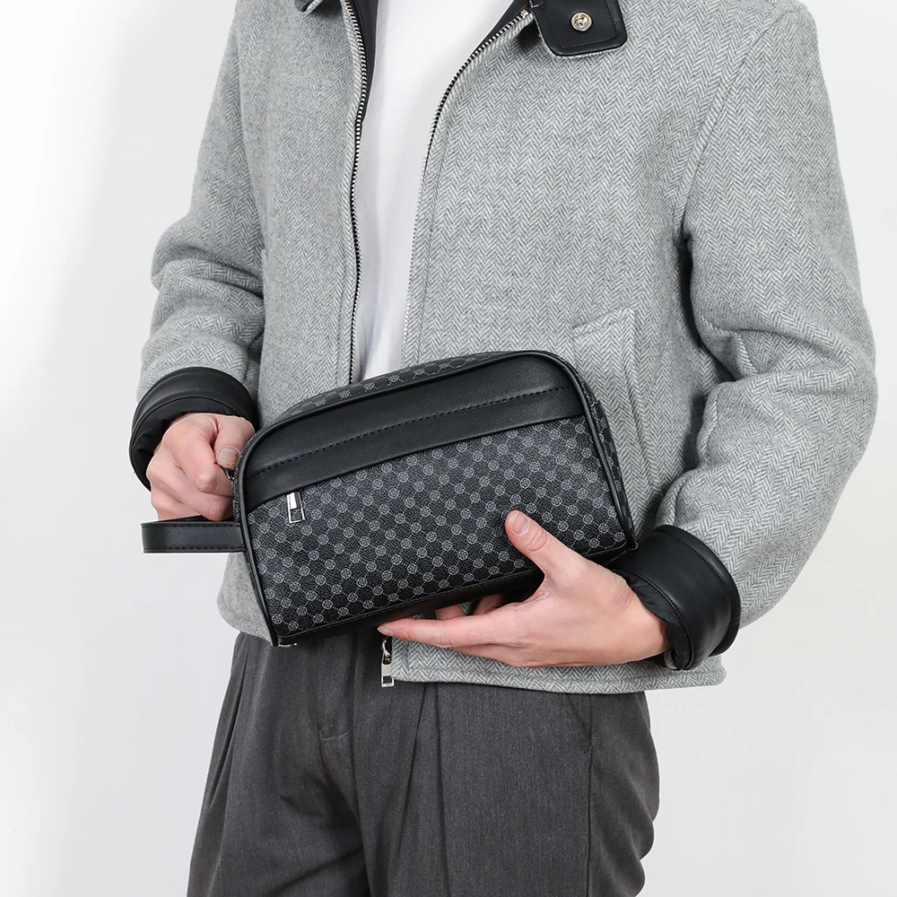 Vintage Style Men's Bag Clutch High Quality PU Leather Clutch Bags Waist Bag For Men Fashion Casual Wasit Strap Wallet Man Pouc view 5