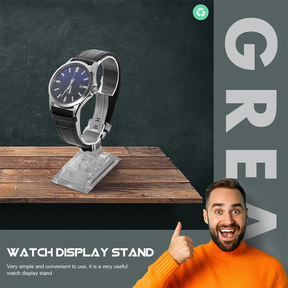 

12Pcs Transparent Watch Display Racks C-Shaped Holders Safe and Secure Mounting Solution Watch Stand Tabletop Jewelry Stands