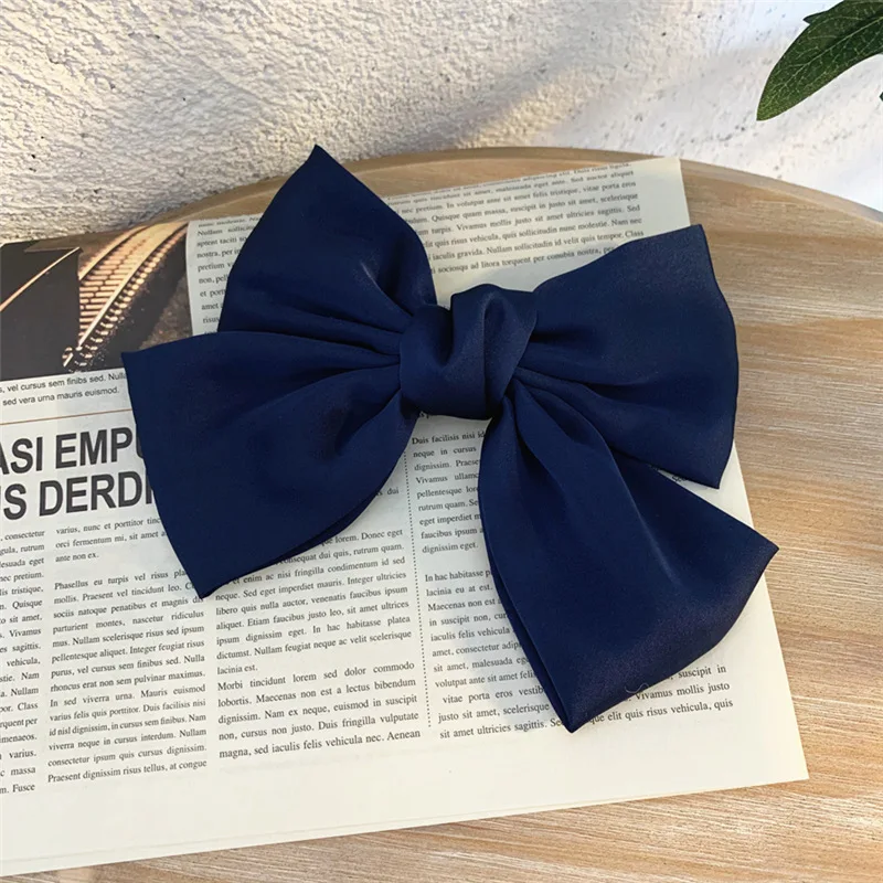 Red Big bow hairpin Women\'s Bows hair accessories Long Ribbon Hair Clip for Girls Sweets Fashion Big Bow Chiffon Blue Hairpin