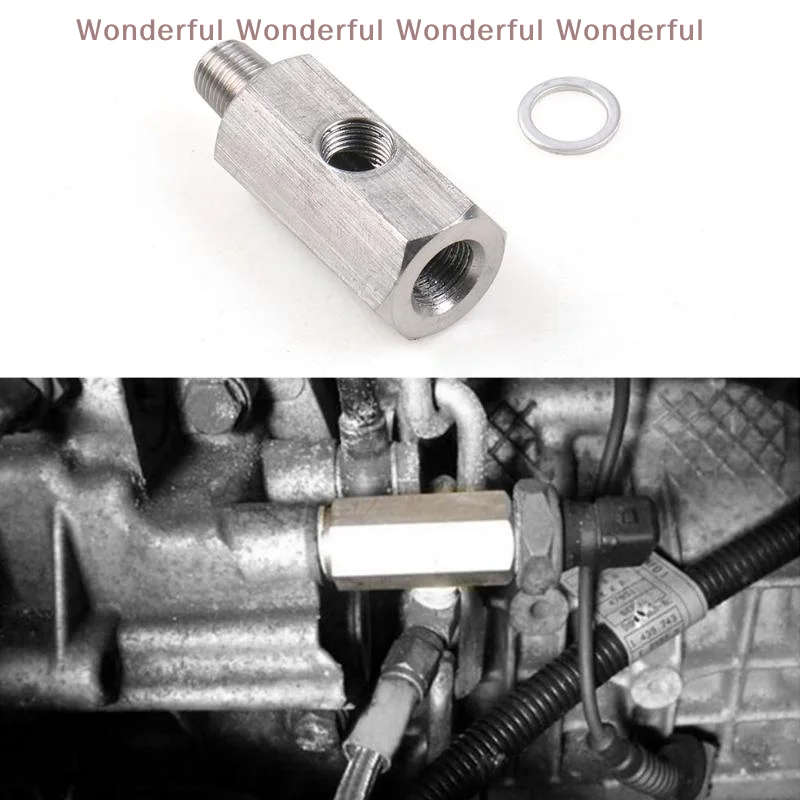 Oil Pressure Sensor Connector Feed Line Gauge Tee Adapter Oil Pressure Sensor Tee 1/8