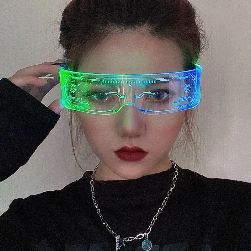 Electronic Luminous Glasses Future Technology Sense Led Net Red Electronic Flash Fluorescent Bungee Photo Props Nightclub Night