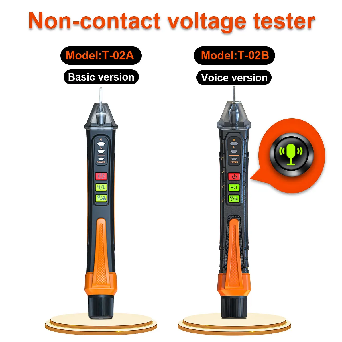 NJTY T02A T02B Non-Contact Voltage Detector AC 12-1000V Live/Neutral Wire Tester Identifier Breakpoint Finder  DIY Tools image 4