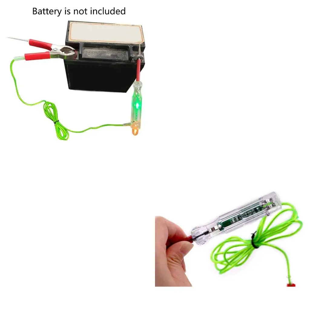 3-24V Electric Circuit Tester Pen Probe Clamp Lamp Bulb Maintenance Tool