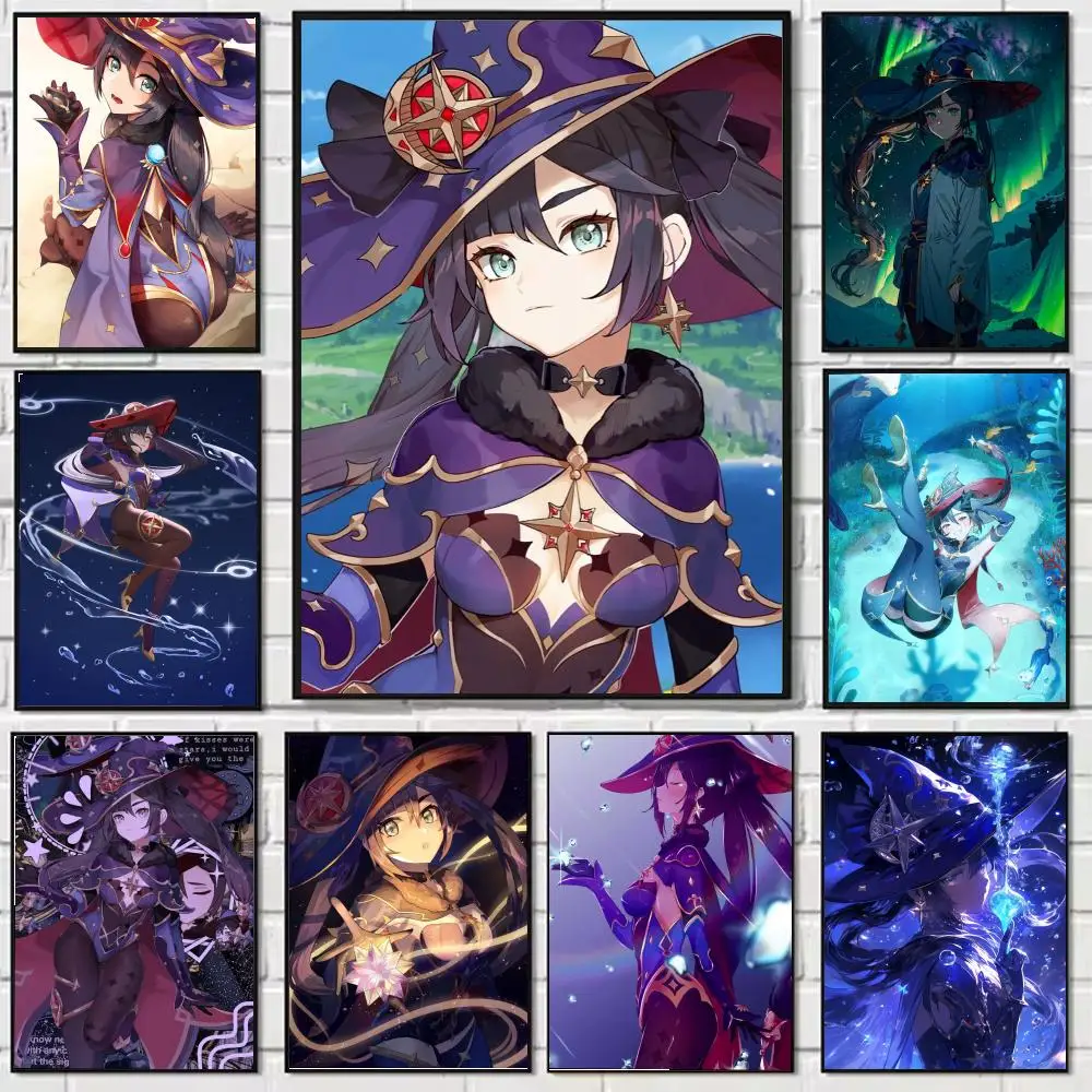 ملصق قماشي للخط من Genshin Impact Mona: خالي من التجاعيد ومقاوم للماء ومتين لجميع الفضاء لتزيين الحائط