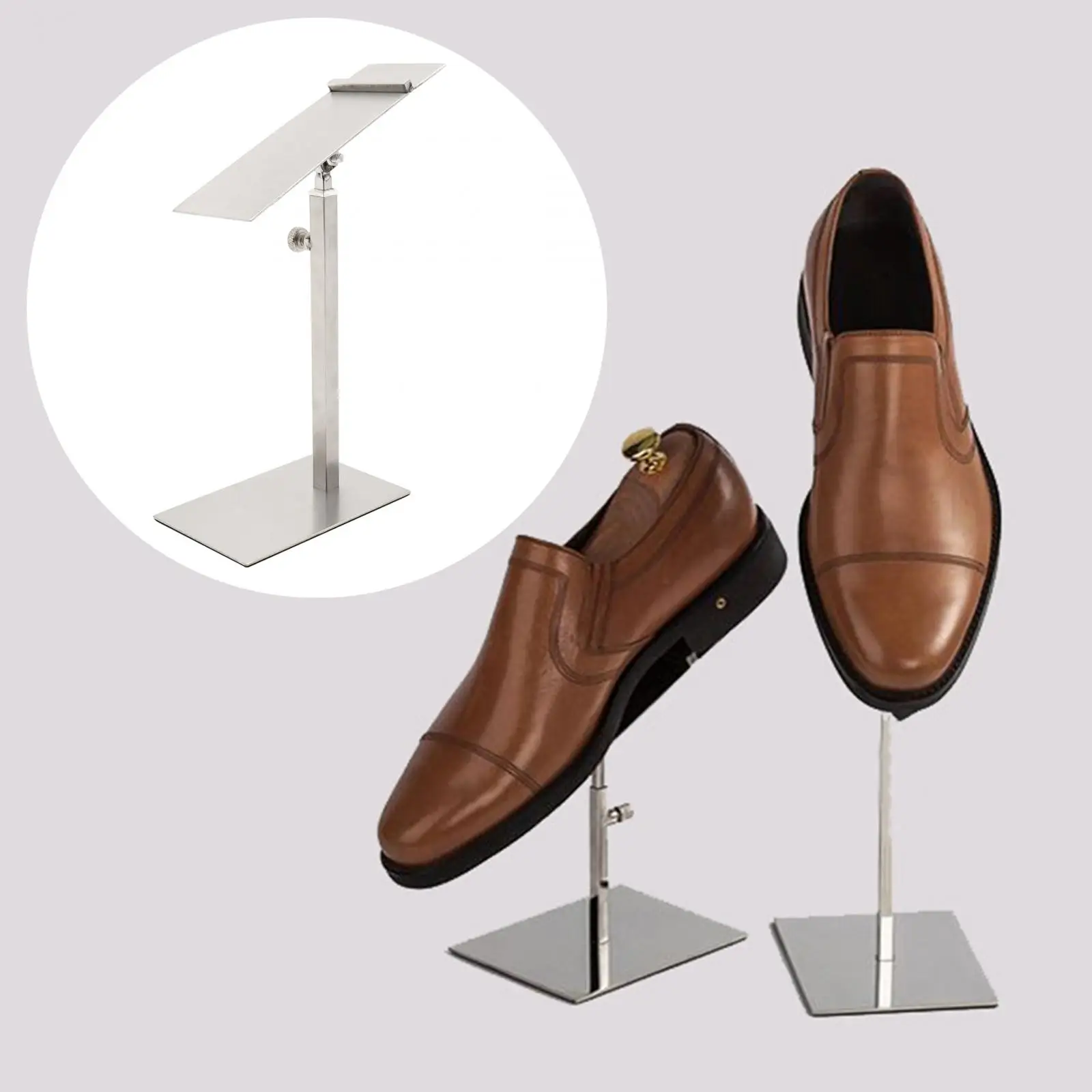 Woman Shoes Display Stand Anti Slip Durable Men Leather Shoe Shelf for Desktop Shop Shoes Display Stand Shoe Riser Adjustable He