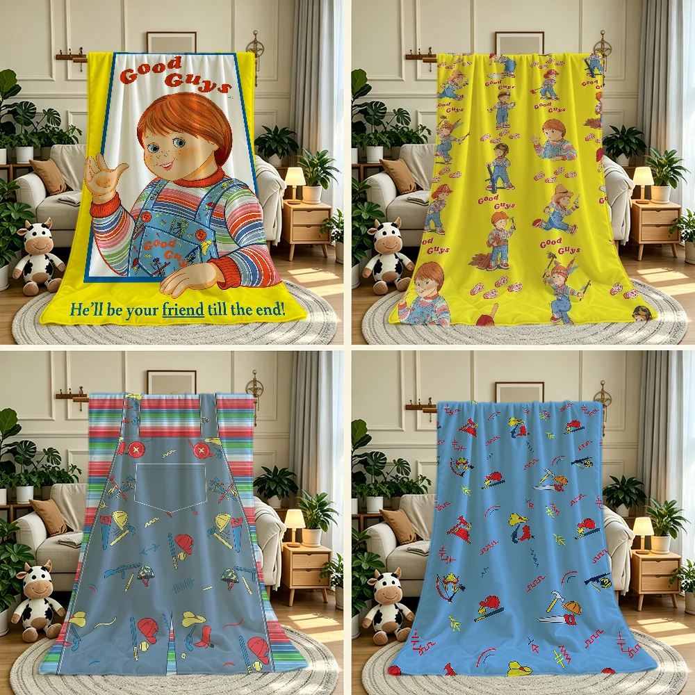 Good G-Guys - C-Child P-Play TV Horror Blanket Throw Super Cosy Plush Living Room Sofa Couch Childish Birthday Gifts