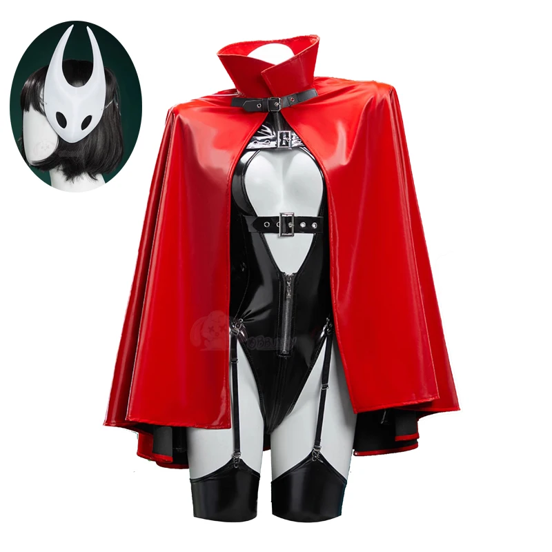 

Игра Hollow Knight Silksong Косплей Костюм Женский Сексуальный Кожаный Боди Плащ Носки Маска Наряд Хэллоуин Карнавальная Вечеринка Одежда