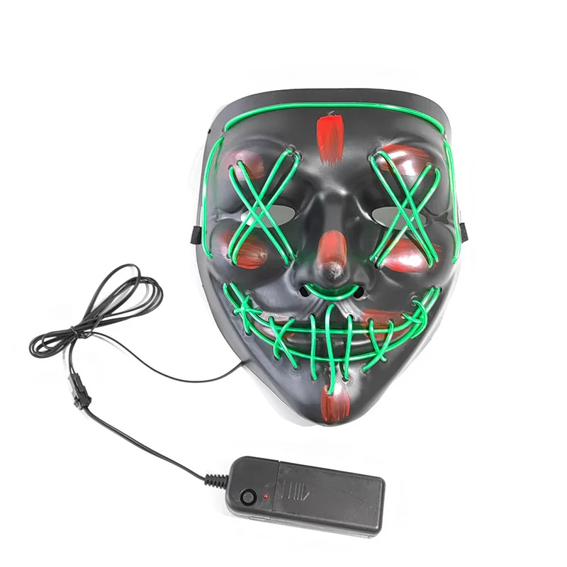 Halloween Neon Led Purge Mask Masque Masquerade Party Masks Light Grow in the Dark Horror Mask Glowing Masker