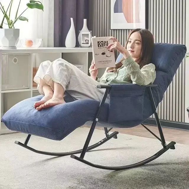 

Breathable Adjustable Gear Rocking Chair Balcony Leisure Nap Lazy Sofa Light Luxury Bedroom Living Room Carefree Lazy Chair