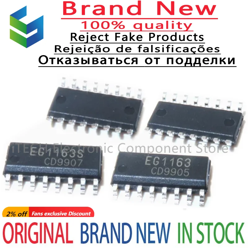 5-10Pcs 100% New EG1163S EG1163  SOIC-16 SOP16 DC-DC Power Chip Brand New Original Chips Ic