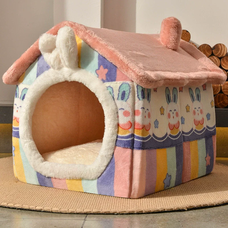 

Foldable Dog House Kennel Bed Mat For Small Medium Dogs Cats Winter Warm Cat Bed Nest Pet Products Basket Pets Puppy Cave Sofa
