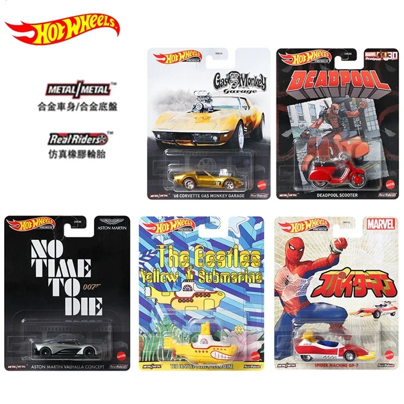 Original 1/64 Hot Wheels Premium Car Retro Entertainment Movie Collector Edition Metal Diecast Model Car Toys for Boys Kids Gift