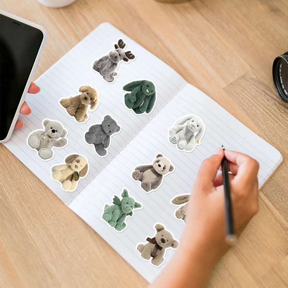 50PCS Cute Teddy Bear Doll Sticker Graffiti DIY Phone Case Scrapbook Water Cup Laptop Guitar Waterproof Decal Kids Toy view 5