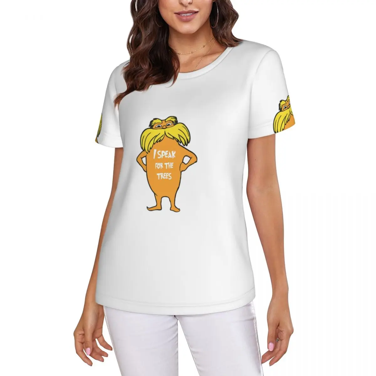 Lorax I Speak For The Trees T-Shirt Women Short Sleeve T Shirts Round Neck Clothes Cotton Summer Tees Streetwear