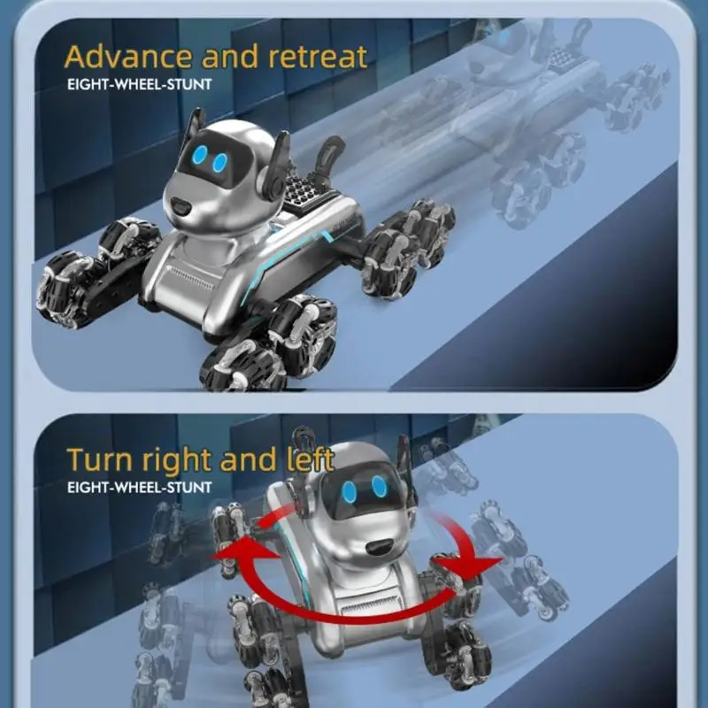 Cảm Biến Cử Chỉ Thú Cưng Thông Minh Robot Biến Hình Đồ Chơi Chó Xe Ô Tô Điều Khiển Từ Xa Với 8 Bánh Xe Dành Cho Trẻ Chơi Lưu