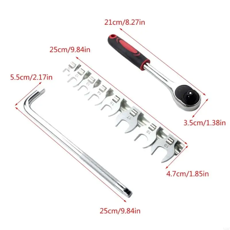N58c 3/8 inci crowfoot kunci pas spanners pembukaan ujung kepala ratchet ratchet wrenches perbaikan alat tangan