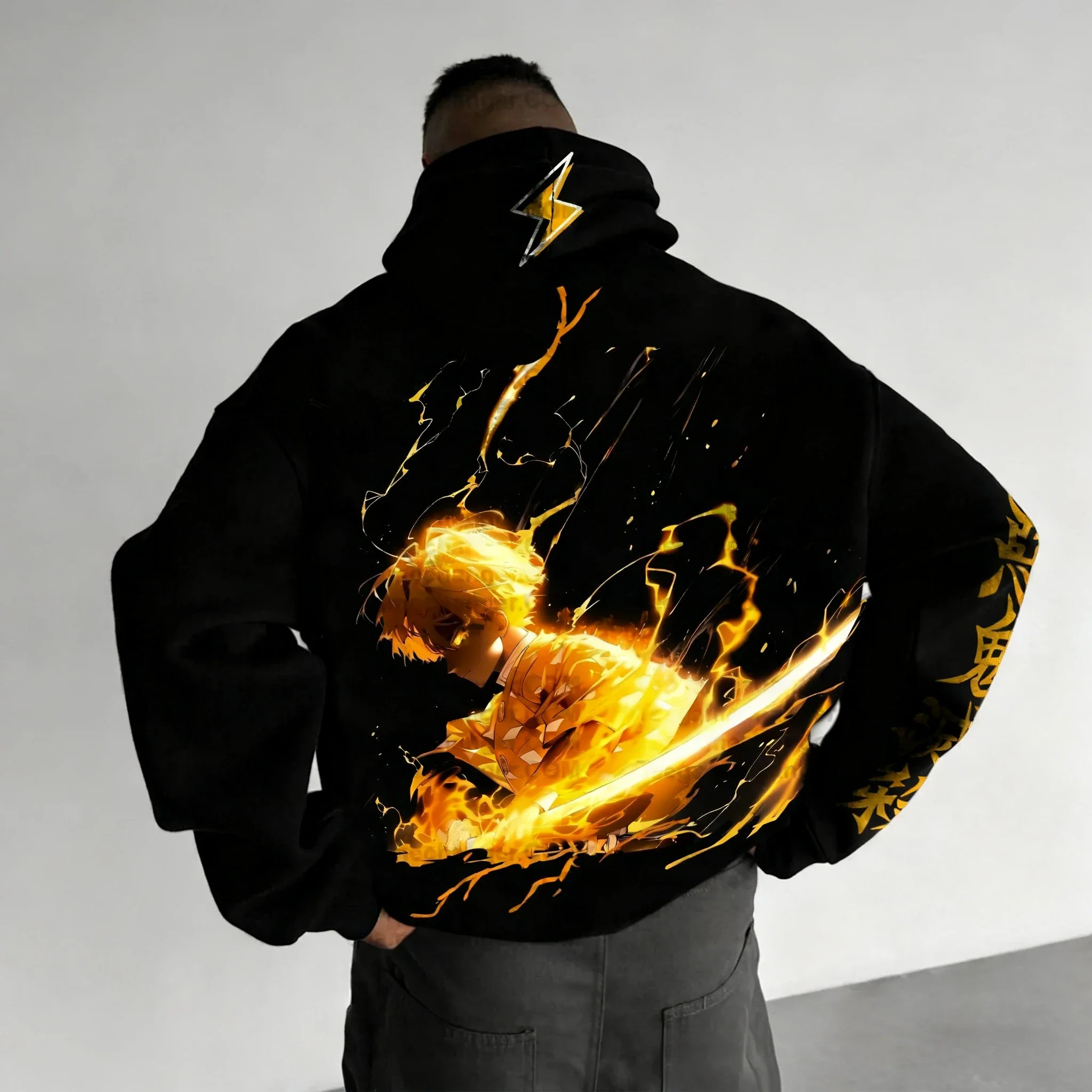 Demon slayer anime impresso hoodie 2025 unisex outono/inverno novo harajuku plus size casual solto versátil pai criança topo