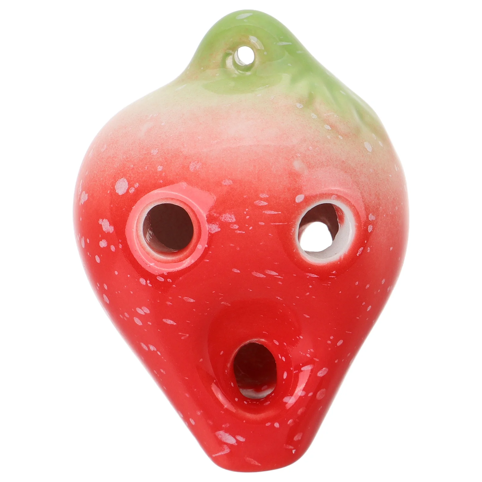 

Strawberry Shaped Ocarina 6-Hole Ceramic Beginner Wind Instrument for Kids Portable Musical Instrument Practice Tool