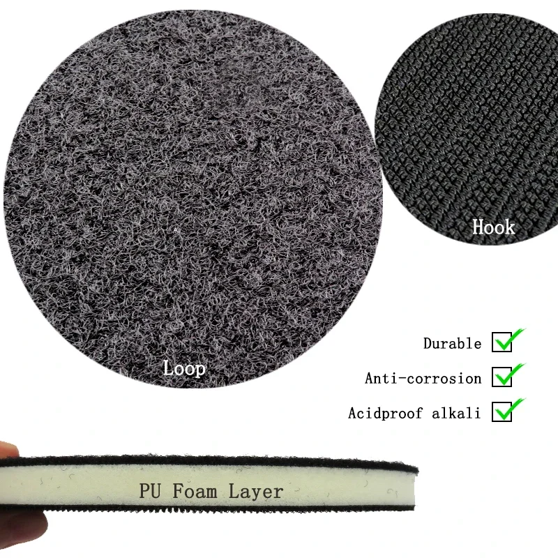 6 Inch 150mm 7 Hole PU Foam Interface Pad 1/3 Pcs for Hook and Loop Sanding Disc Backing Pad Polishing Power Sander Accessories