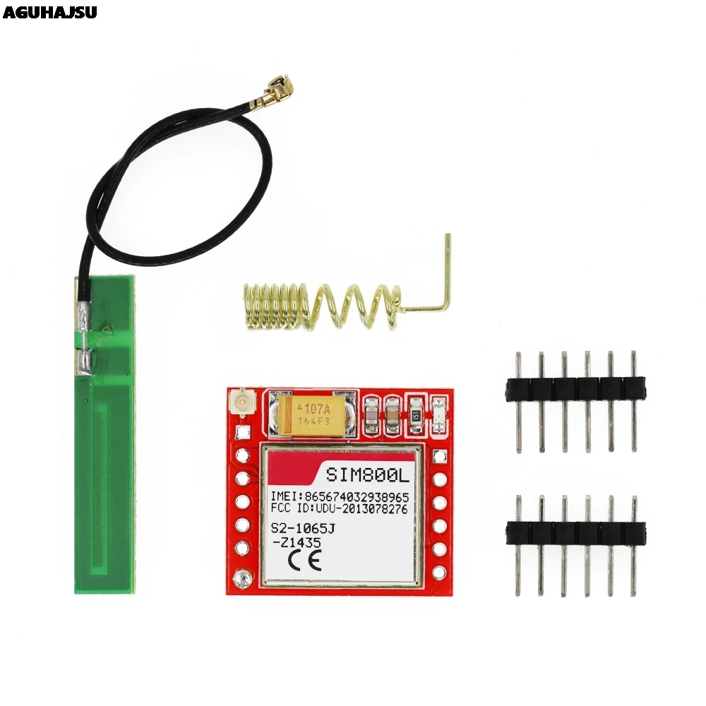 El más pequeño kit de módulo SIM800L GPRS GSM tarjeta MicroSIM placa central puerto serie TTL de cuatro bandas con antena