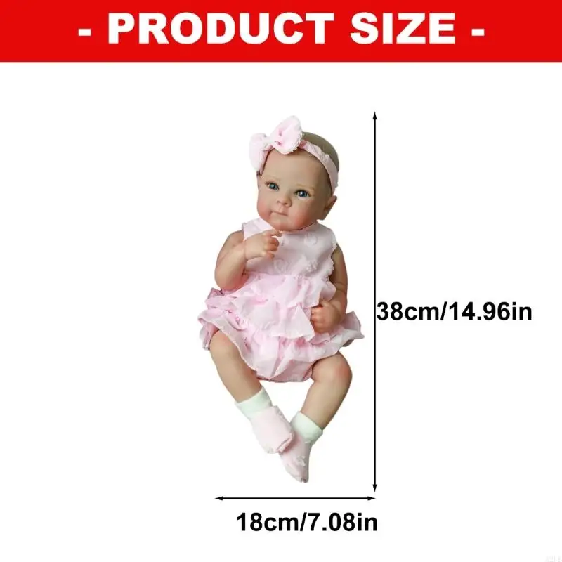 دمية بيبي ريبورن الحقيقية مع وجه جميل مثل الدمية للعب التفاعلي الآمن للأطفال الصغار وسهولة التنظيف A2UB #6