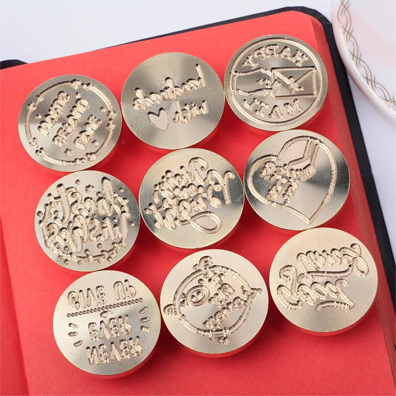 Wax Stamp English Phrase Blessing Series Stamps Seal Head Retro Creative Gift Special Alloy DIY Scrapbook Decorative 3CM Gift