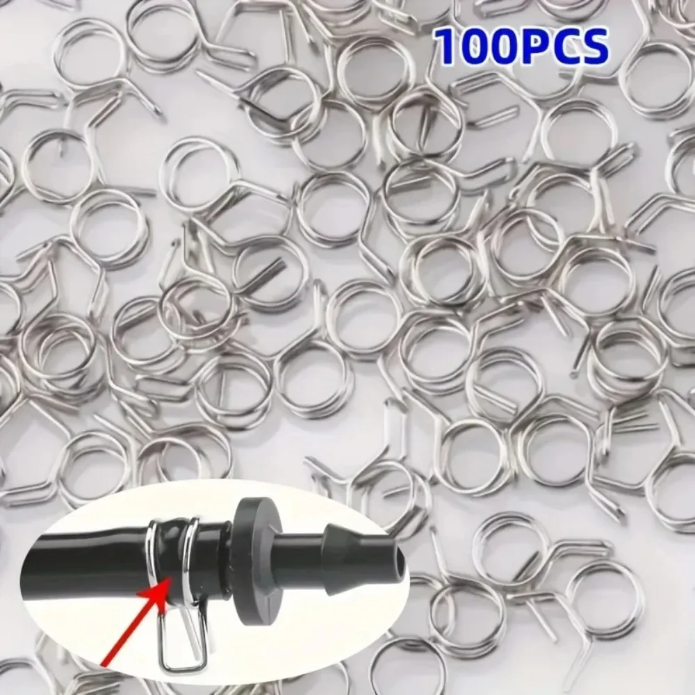 100pcs 1/4-inch Stainless Steel Irrigation Clips Heavy-duty Rust-proof Hose Connectors Farm to Garden Leak Repair Kit