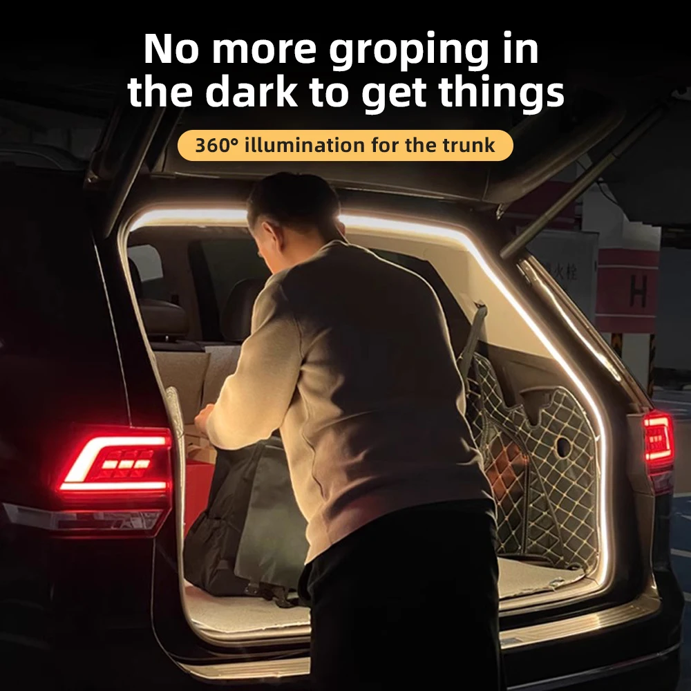 شريط إضاءة صندوق السيارة الخلفي لسيارة VW Volkswagen ID.3 ID.4 Crozz GTX ID.6 X Pro 2021-2025 إضاءة LED ساطعة من السيليكون 12 فولت #2