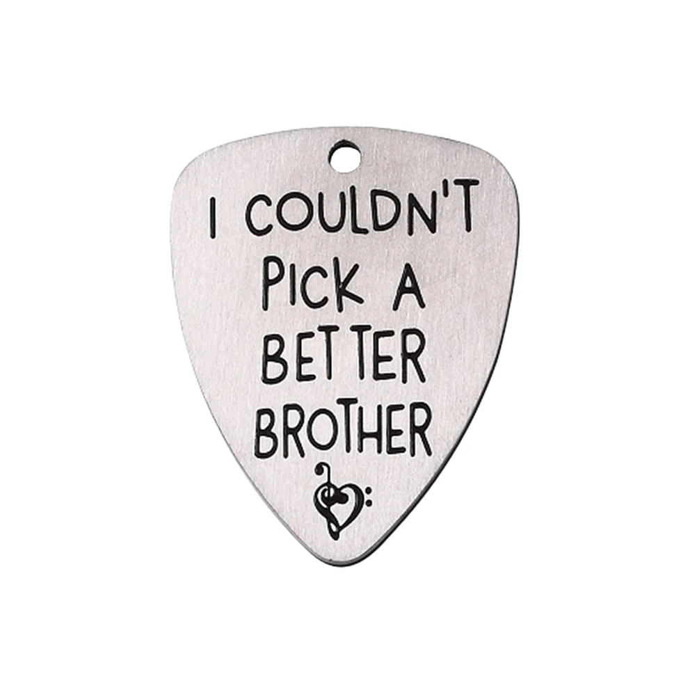 

Guitar Film Ukulele Pick Titanium Steel Musical Instrument Accessory Letter Carved Necklace