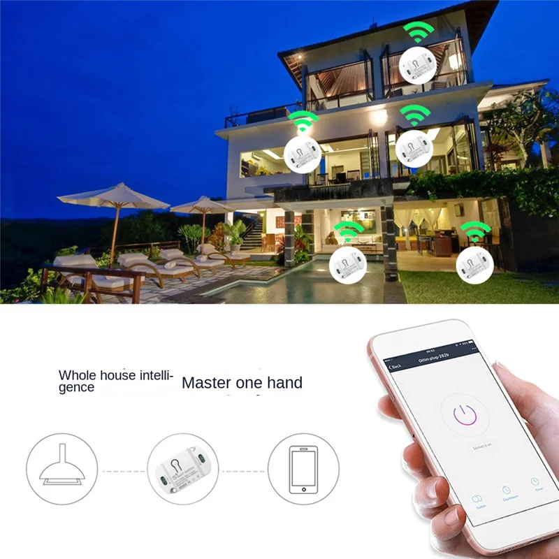 

THIVN-Tuya Wifi Smart Switch 10A Wireless Timer Smart Life APP Voice Control Automation Module