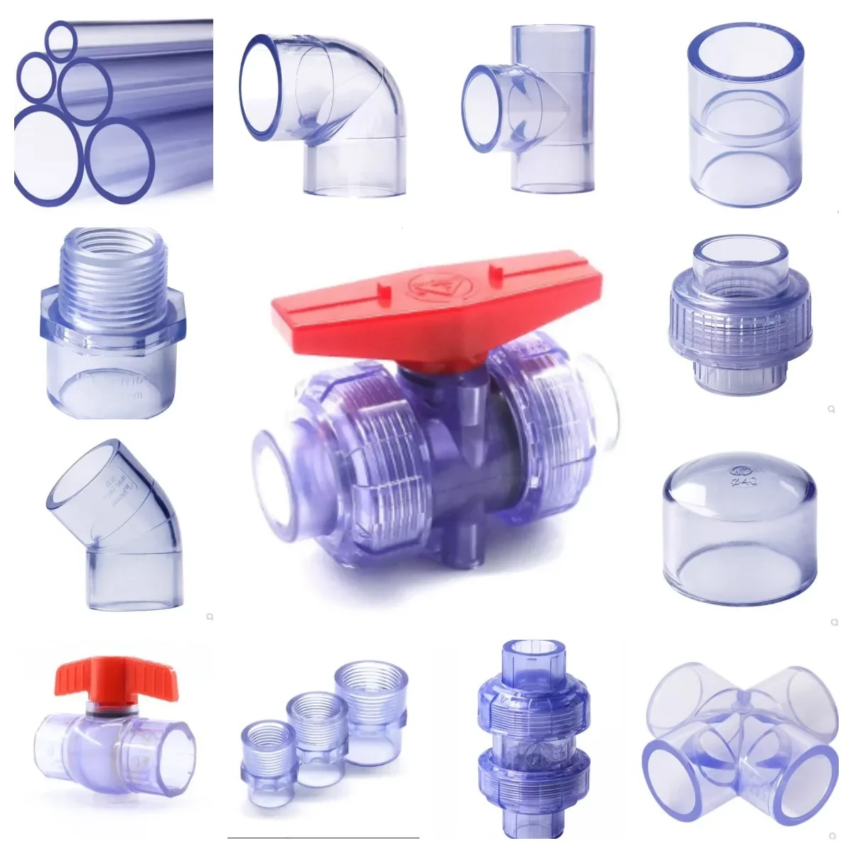 20~50mm High Quality Transparent U PVC Pipe Connectors Garden Water Aquarium Fish Tank Drainage Pipe Joints Fittings Accessories
